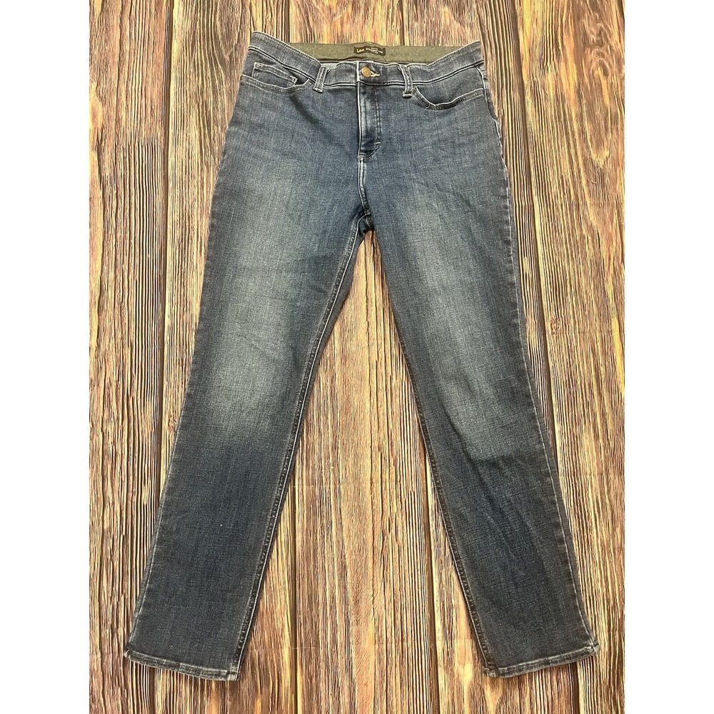 Lee Slim Fit Straight Leg Jeans Mid Rise Blue Denim Stretch Women's Size 12